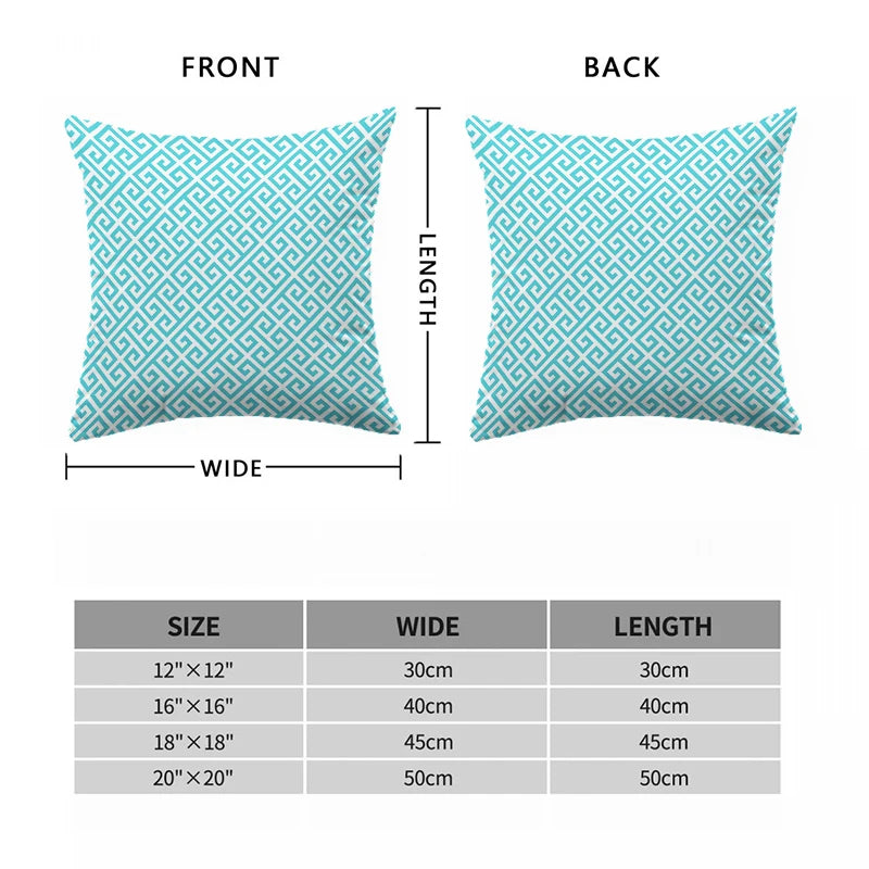 Pillow Cover Greek Key Square Double-Sided Decorative Pillows for Sofa Gift Short Plush Cushion Covers Bed Luxury Cushions