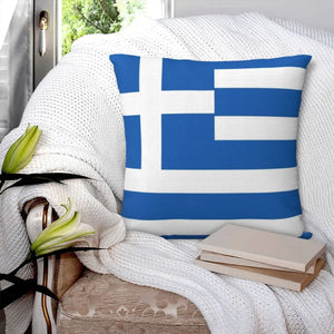 Greek Flag National Flag Of Greece Square Pillowcase Polyester Pillow Cover Cushion Decor Comfort Throw Pillow For Home