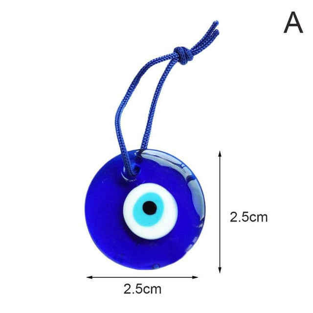 Glass Blue Evil Eye Charm Pendant