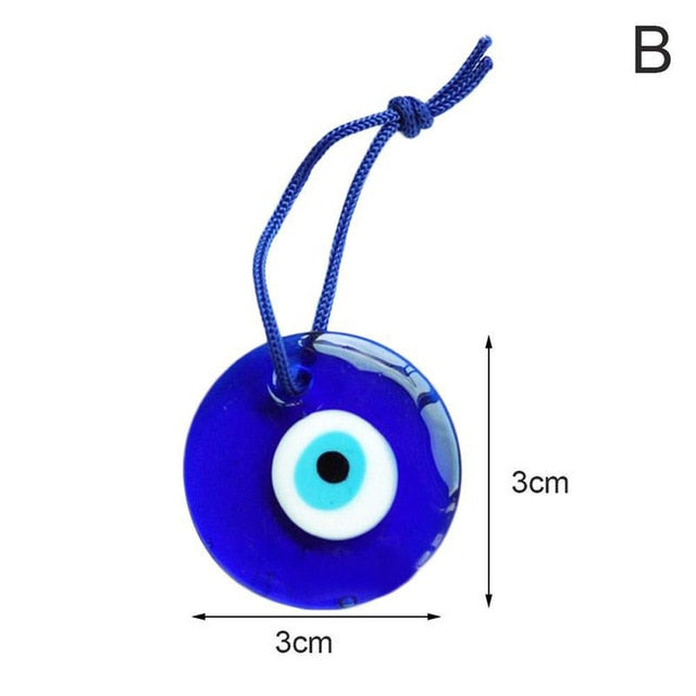 Glass Blue Evil Eye Charm Pendant