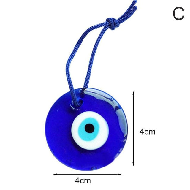 Glass Blue Evil Eye Charm Pendant