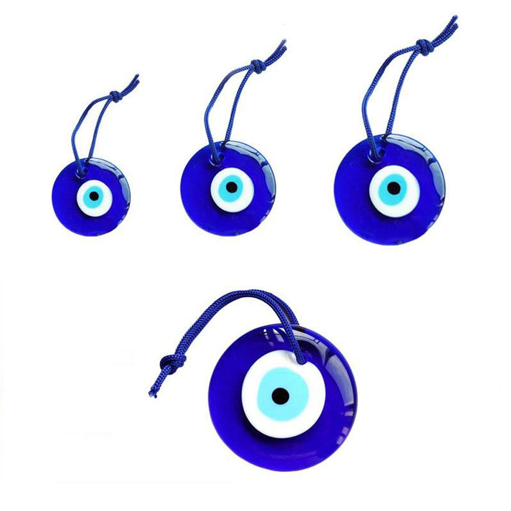 Glass Blue Evil Eye Charm Pendant