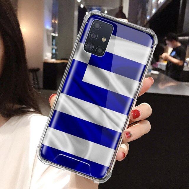 Greek Greece Flag Case for Samsung Galaxy A71 A51 M31 A41 A31 A21 A11 A01 M51 M21 M11 Phone Cover