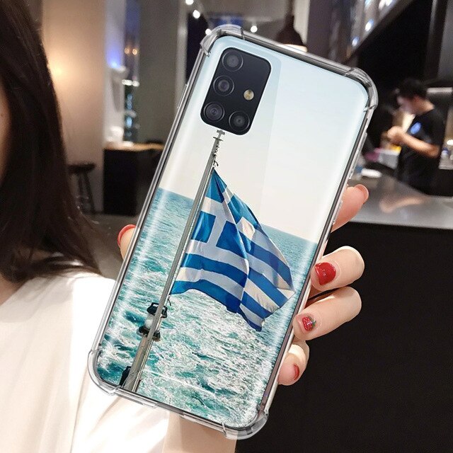 Greek Greece Flag Case for Samsung Galaxy A71 A51 M31 A41 A31 A21 A11 A01 M51 M21 M11 Phone Cover