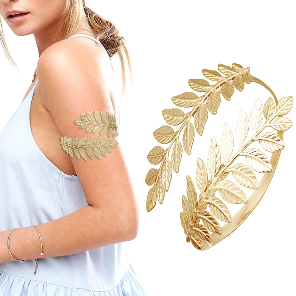 Gold/Silver Laurel Leaves Armband