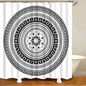 Classical Greek Meander Shower Curtain for Bathroom