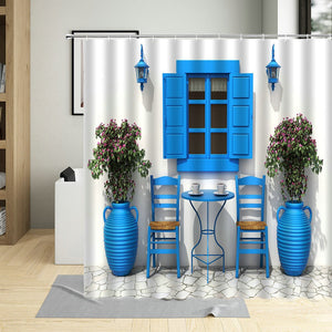 Greek Table Chair Shower Curtain for Bathroom